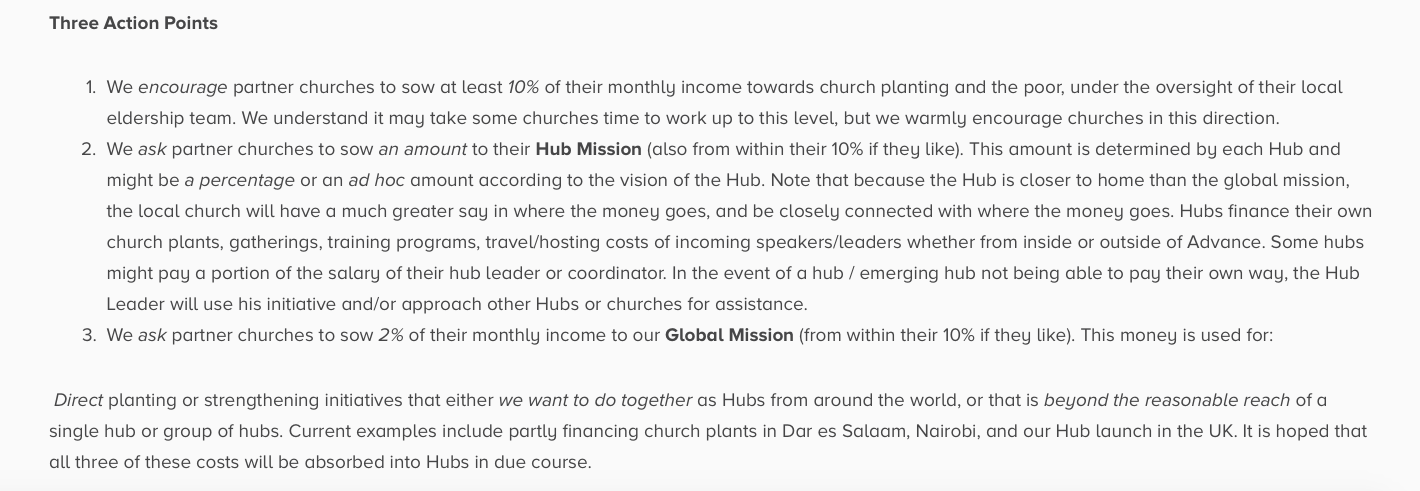 2016-02-04 What Advance churches are expected to give