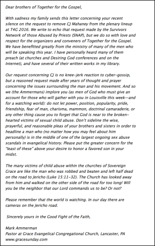 2016-04-14 Mark Ammerman statement