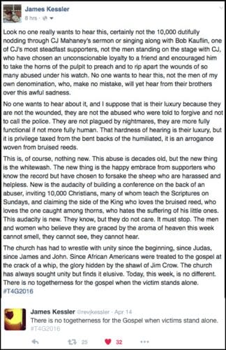 2016-04-19 Poignant response to t4g by james kessler